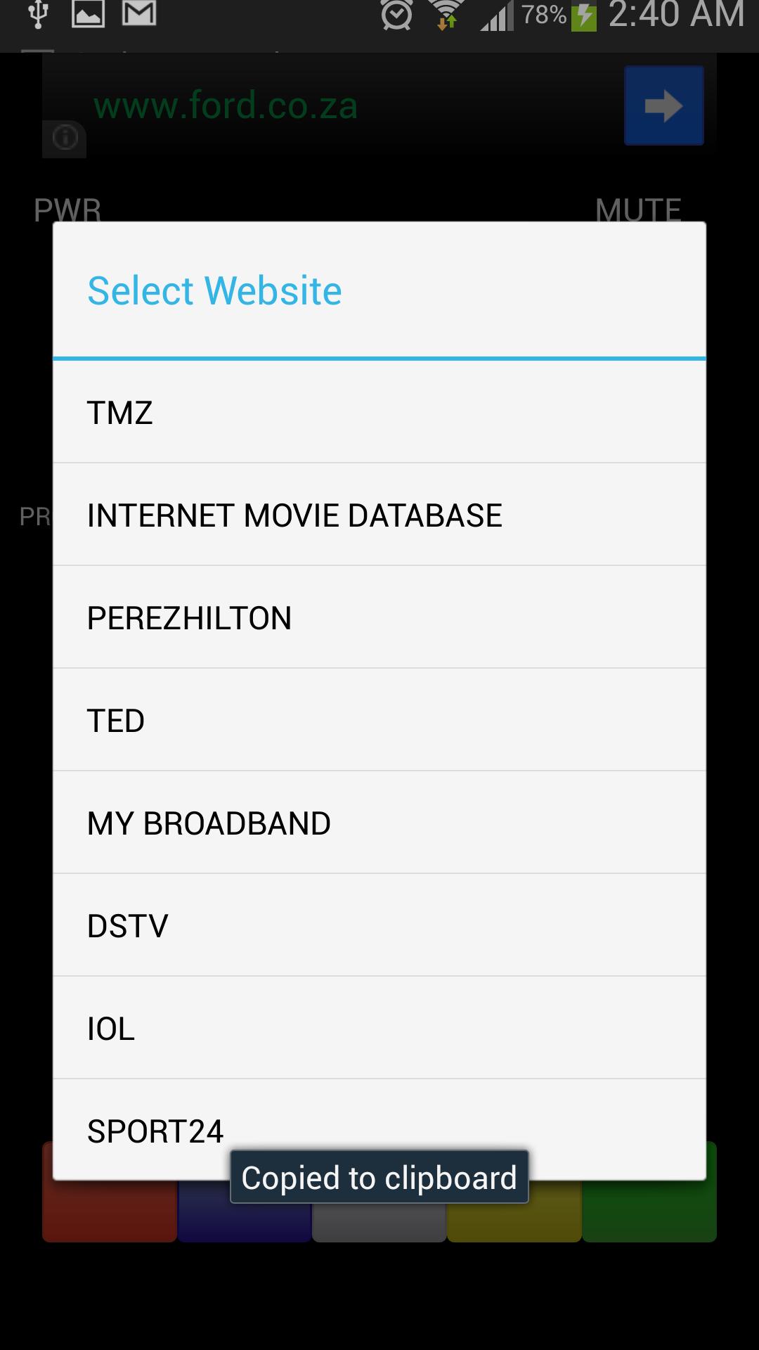 PVR Remote ( South Africa )