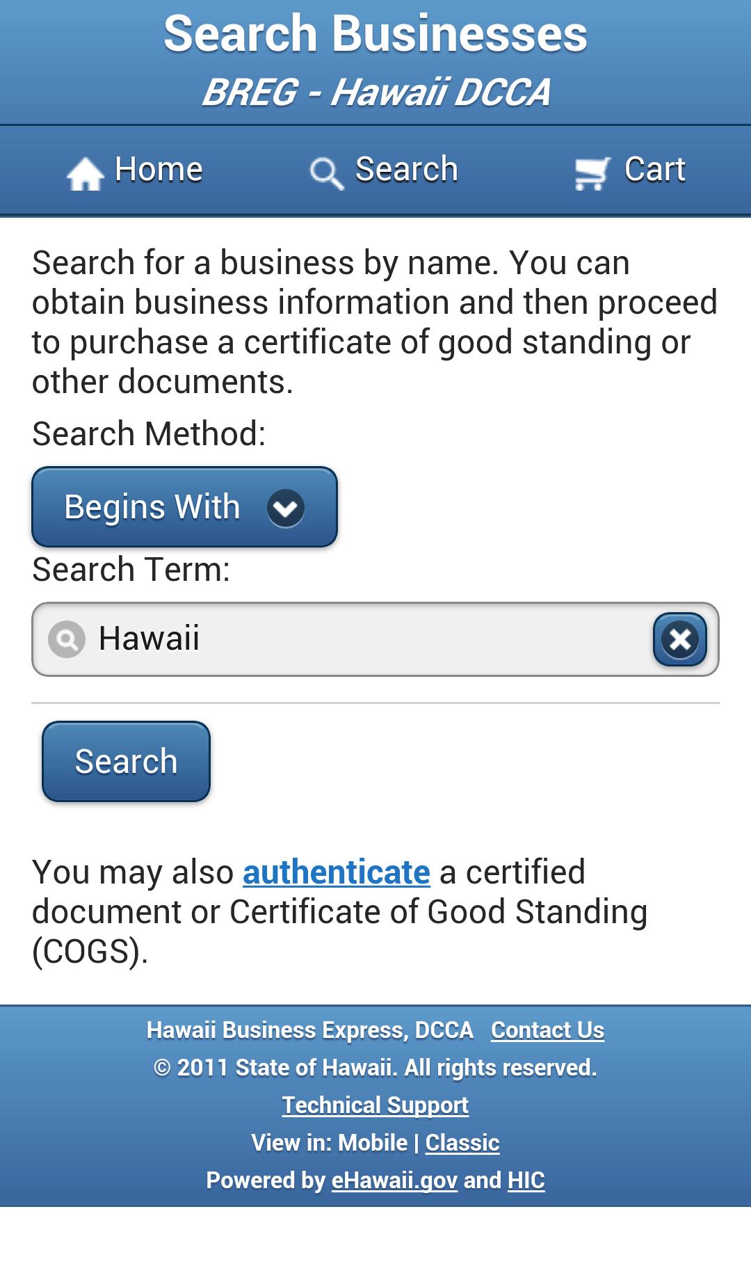Hawaii BREG