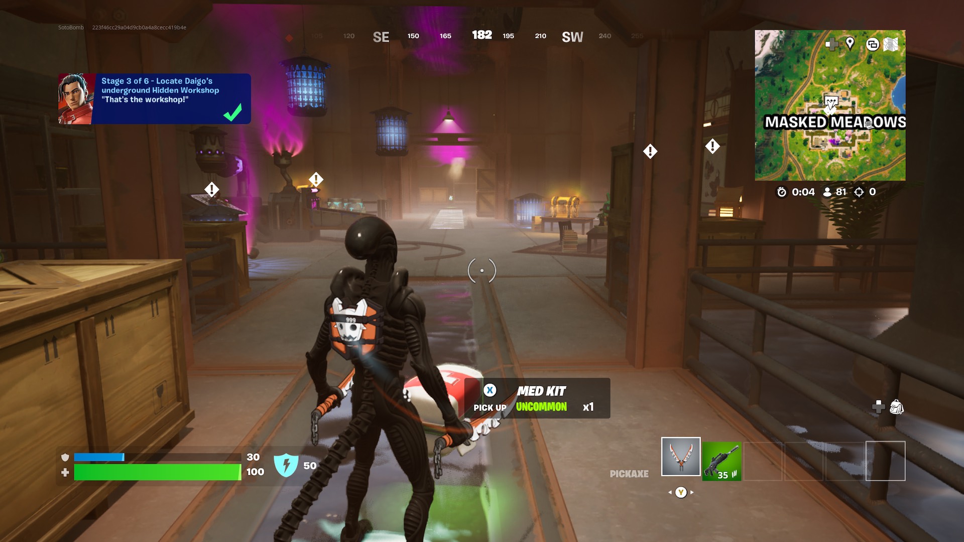 如何在Fortnite中找到Daigo的地下隐藏研讨会