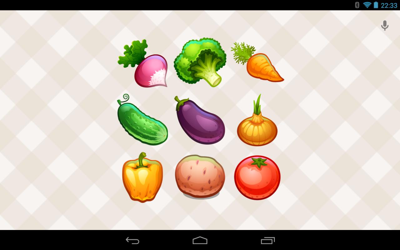 Numbers and vegetables