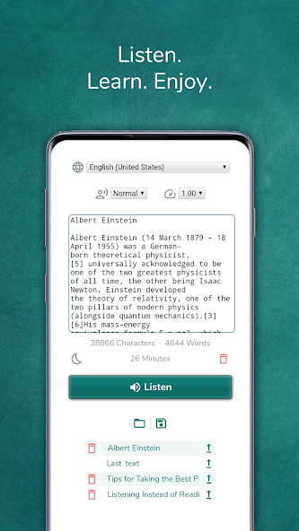 Text reader - text and voice