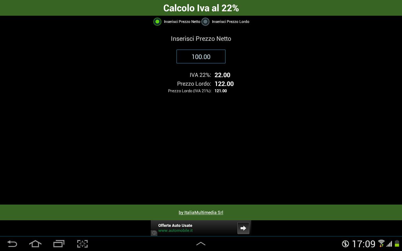 Iva al 22%