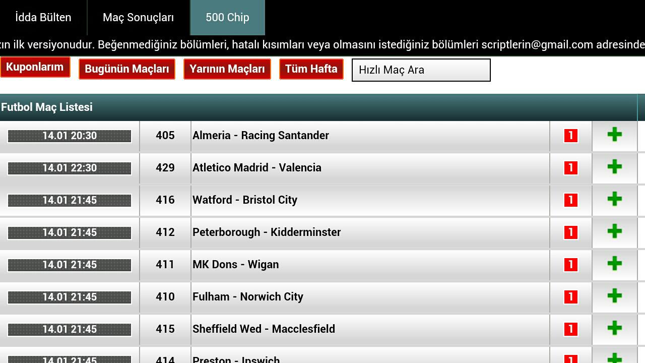 Kupon Takip (iddaa)