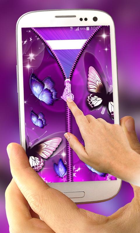 Butterfly Zipper Lock Screen