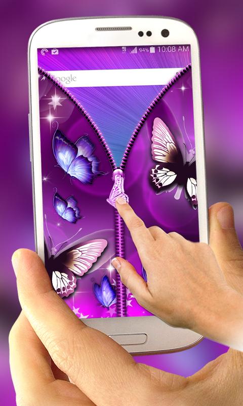 Butterfly Zipper Lock Screen