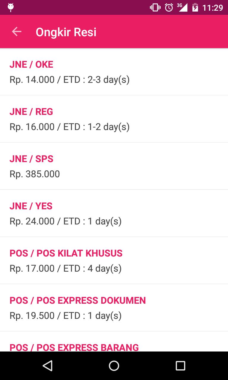Ongkir Resi