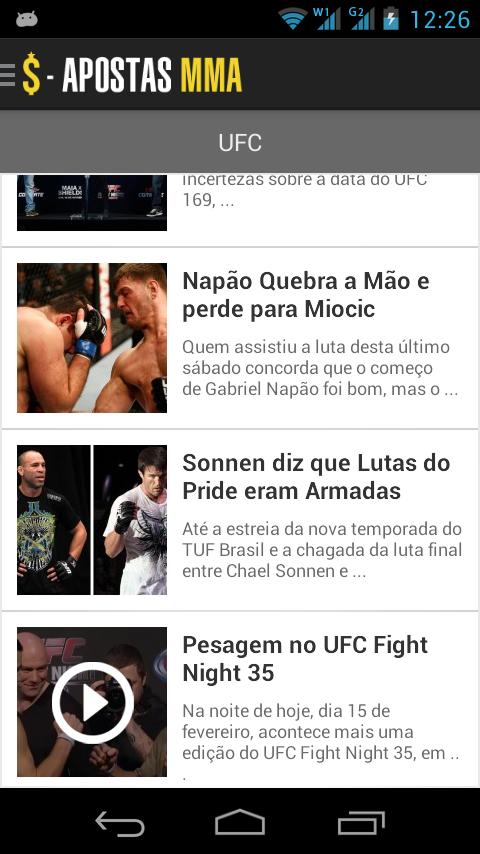 Apostas MMA