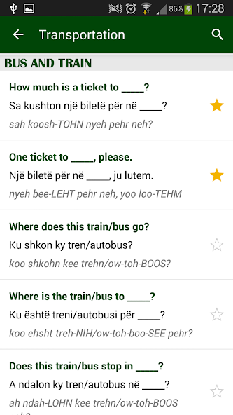 Albanian phrasebook