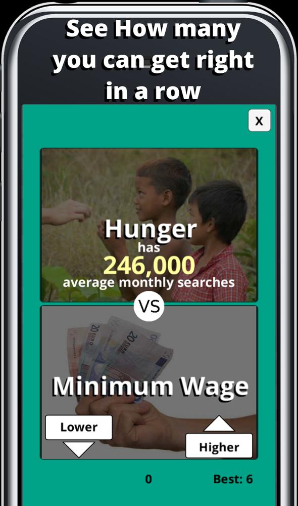 Higher Lower : Internet Search