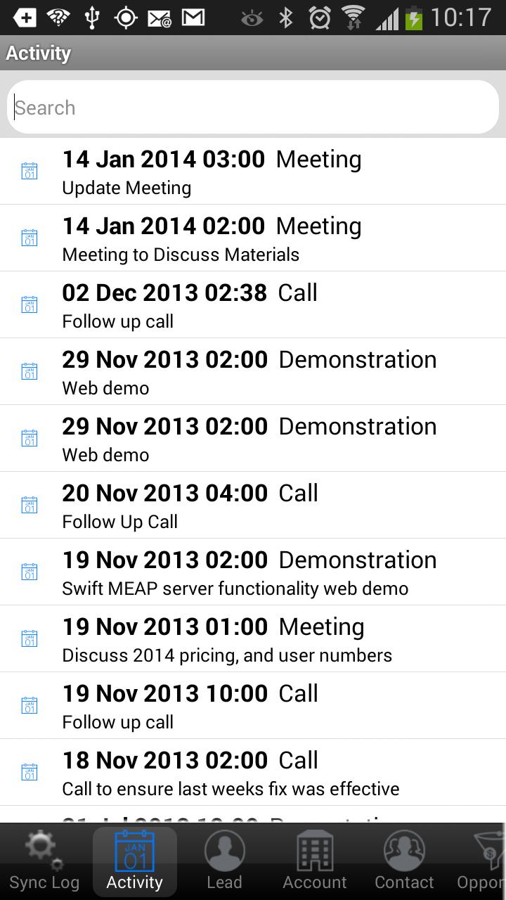 Swift MEAP for MS Dynamics CRM