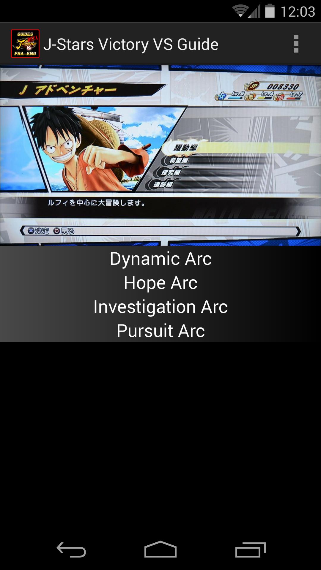 Guide for J-Stars Victory VS