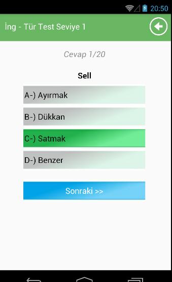 ingilizce kelime testi