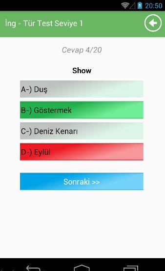 ingilizce kelime testi