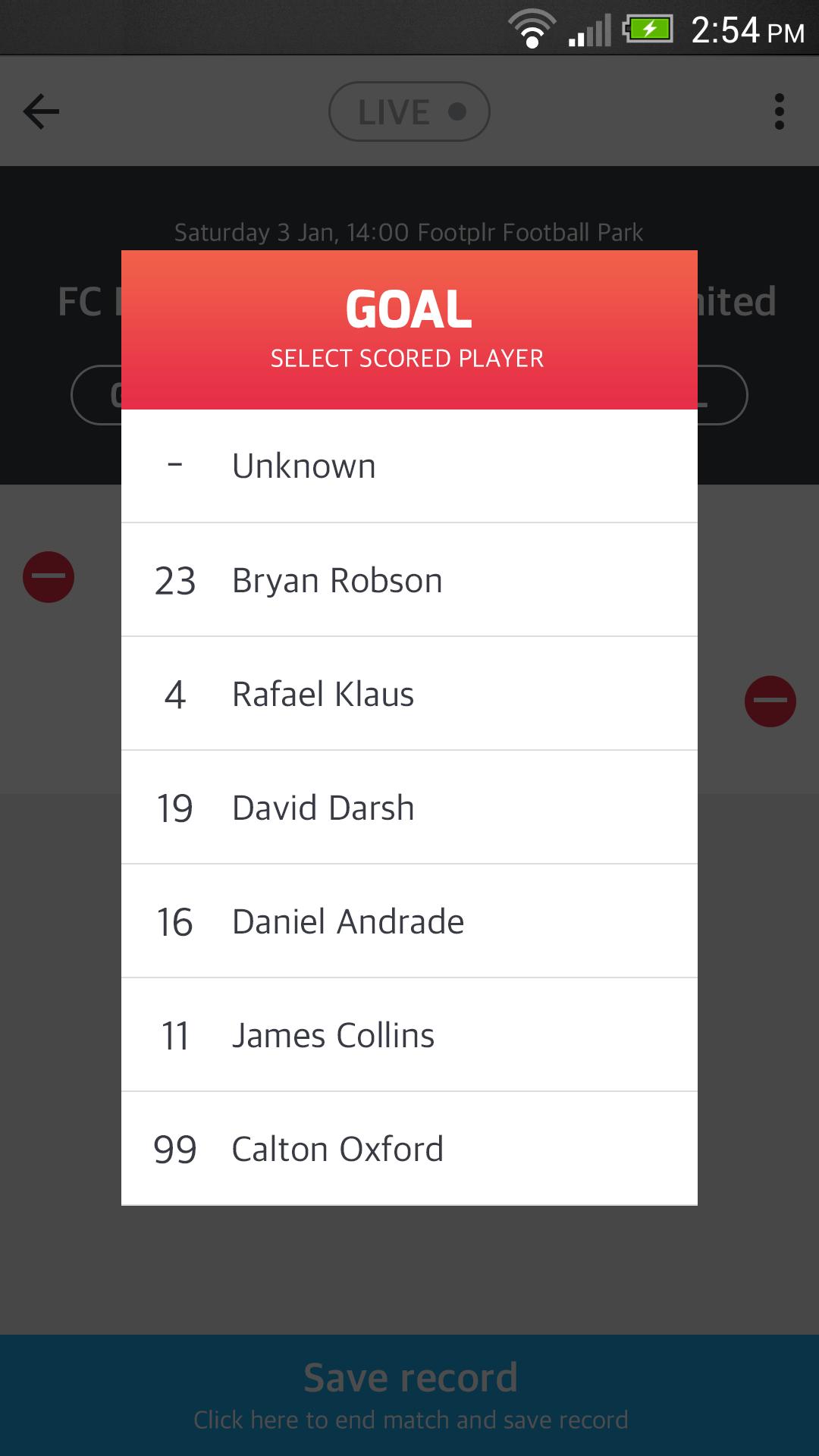 Footplr for team manager
