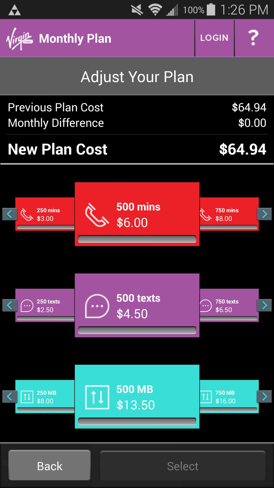 Virgin Mobile Custom Control