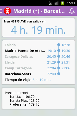 Horarios de tren