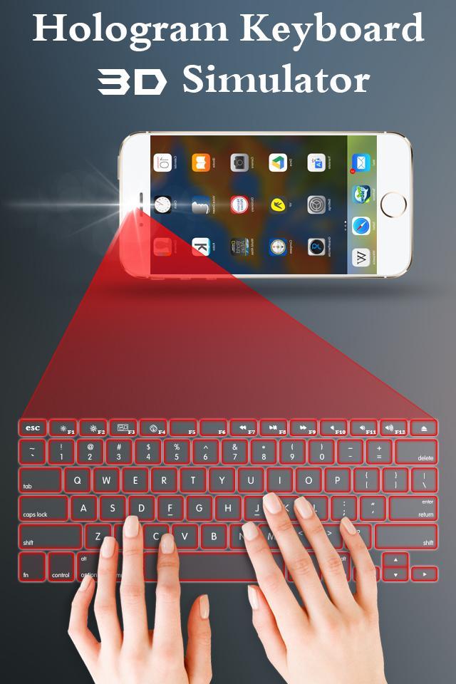 Hologram 3D Keyboard Prank