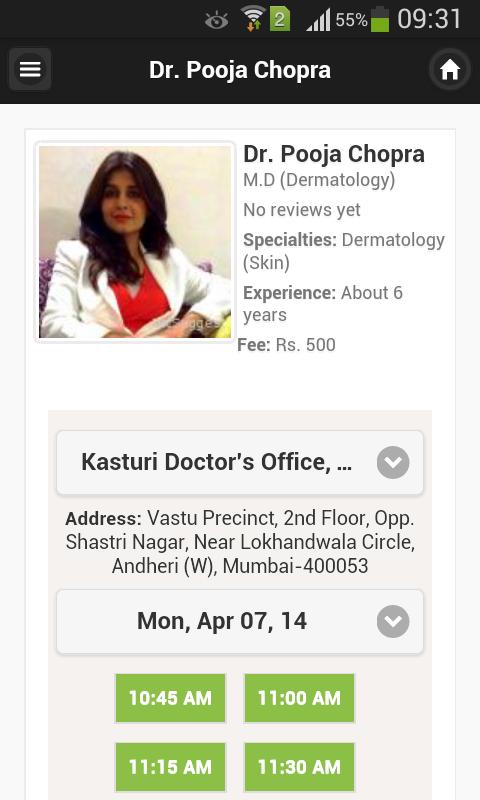 Dr Pooja Chopra Appointments