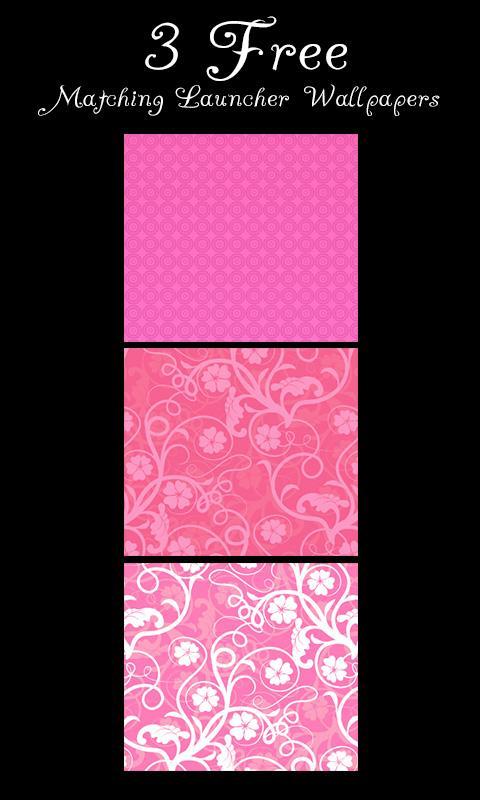 Cute Pink Flowers Go SMS Theme