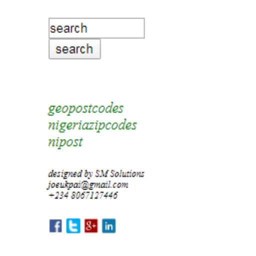 NIGERIA ZIP CODES