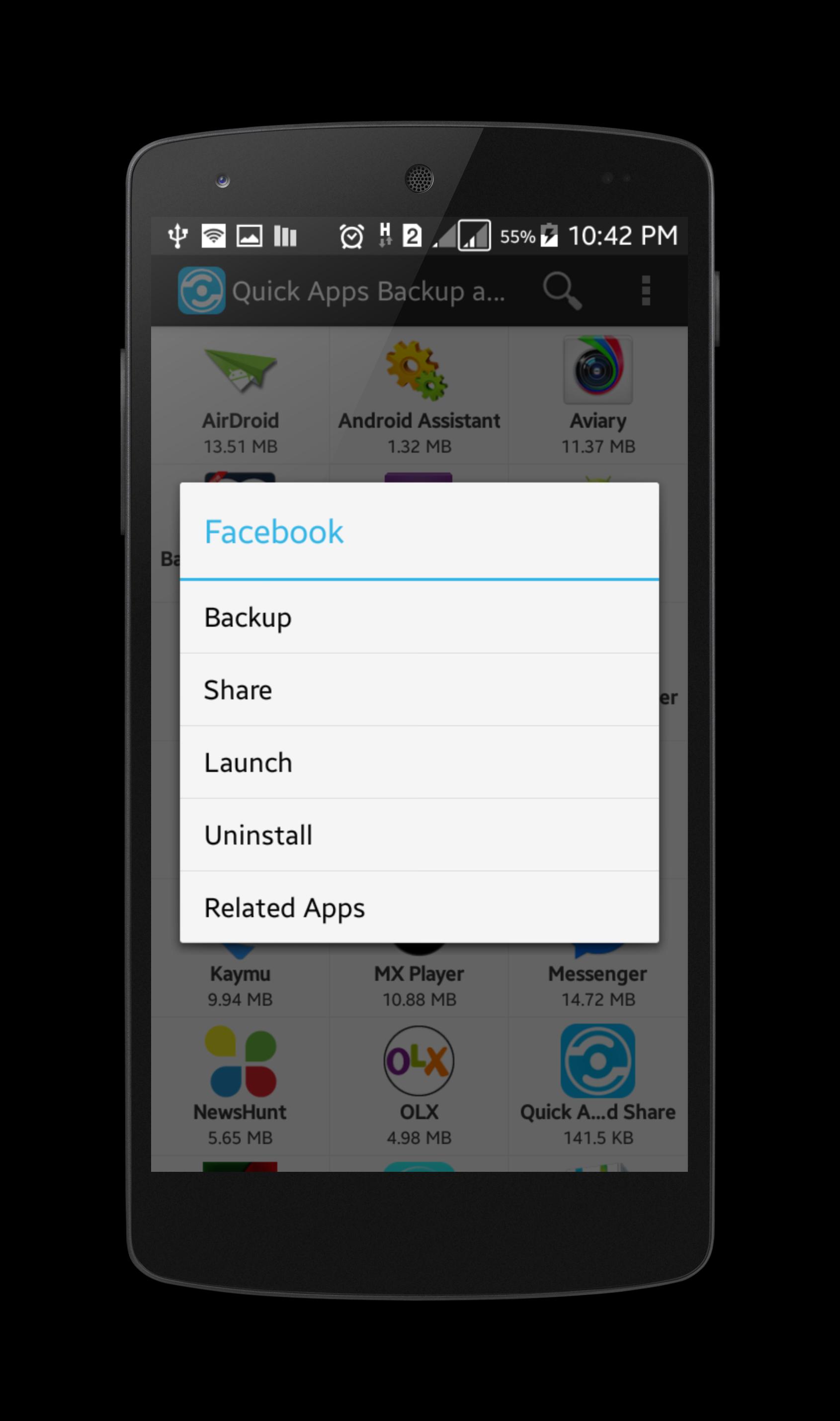 Quick Apps Backup and Share