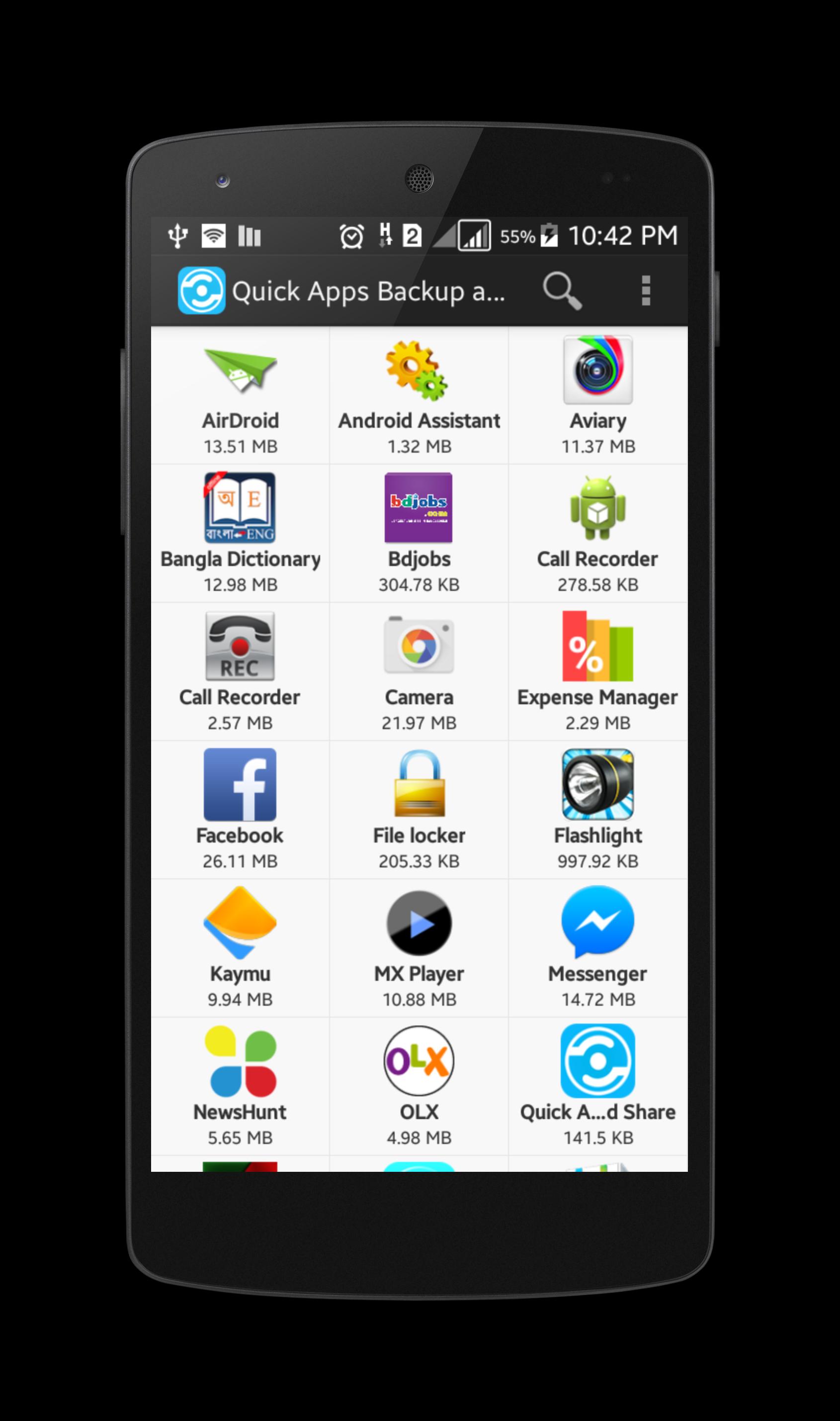 Quick Apps Backup and Share