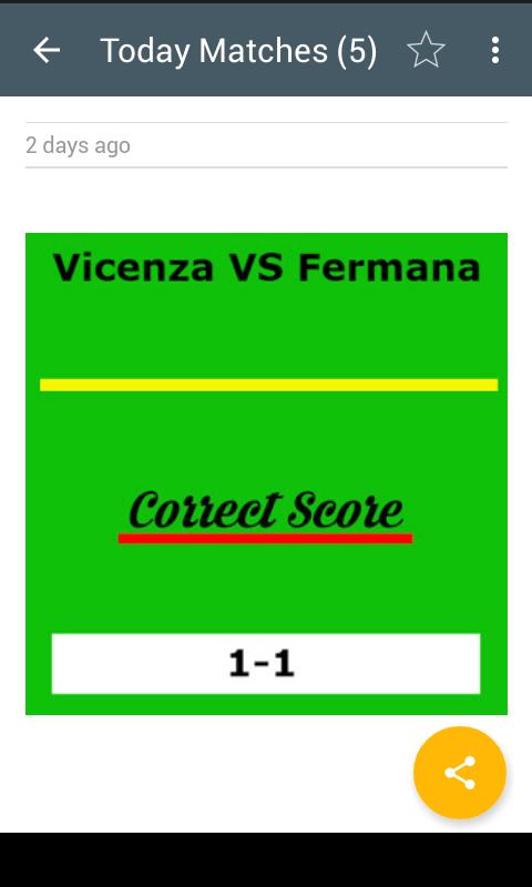 Correct Score Fixed Matches