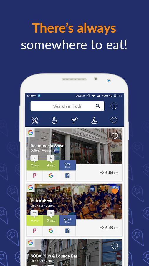 Fudi local restaurants finder