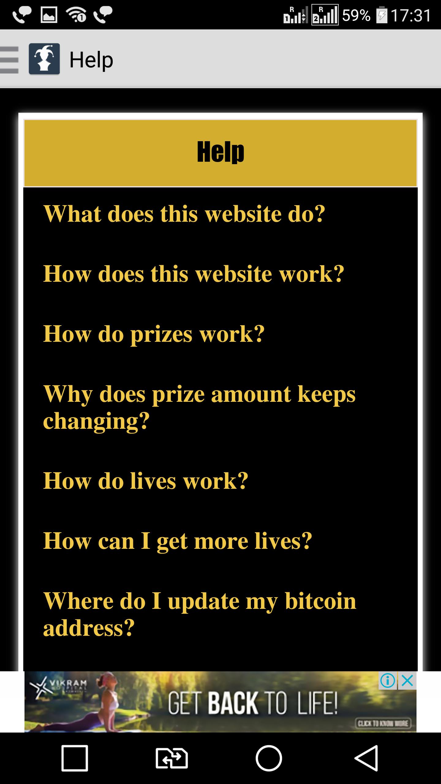 Satoshiquiz Bitcoin Trivia App