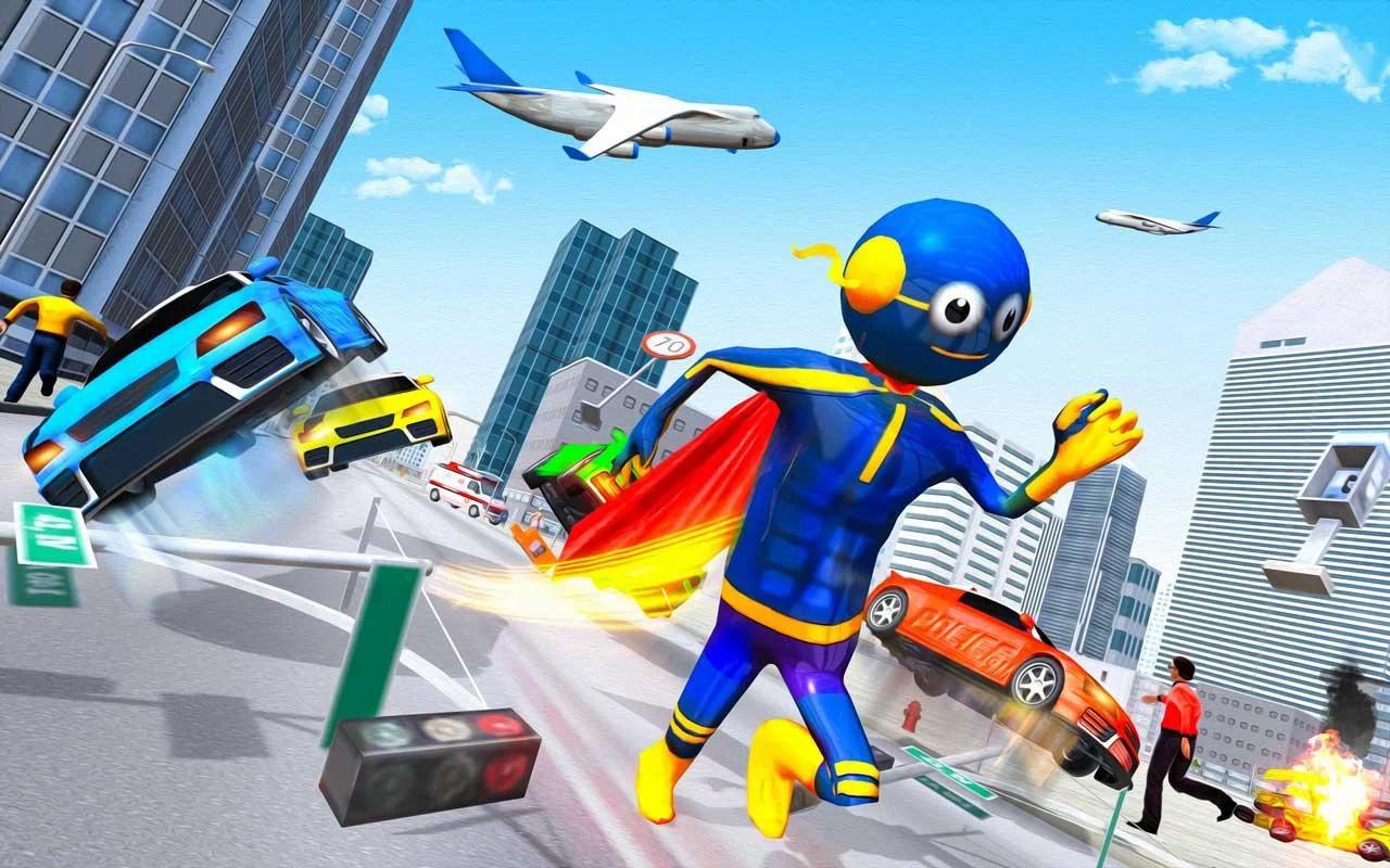 US Police Stickman Speed Hero Robot Rescue Mission