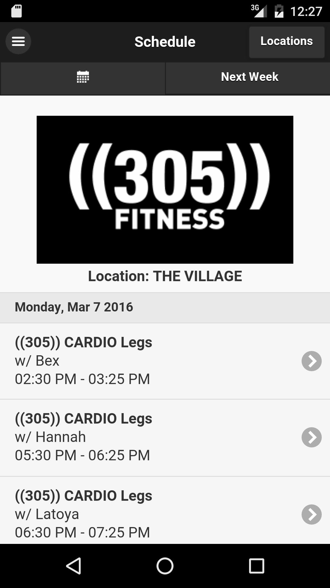 305 Fitness Schedule
