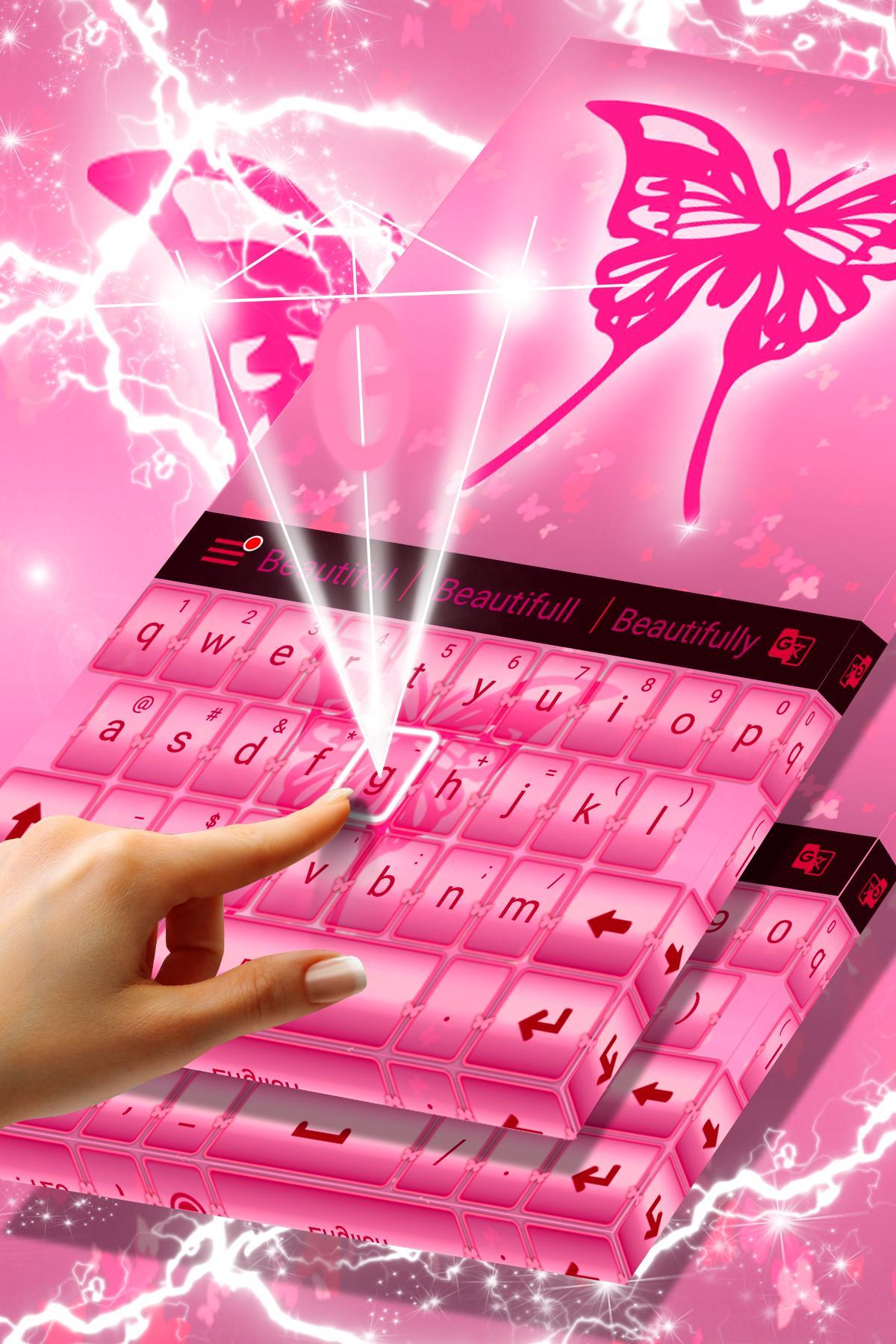 Pink Butterfly Keyboard