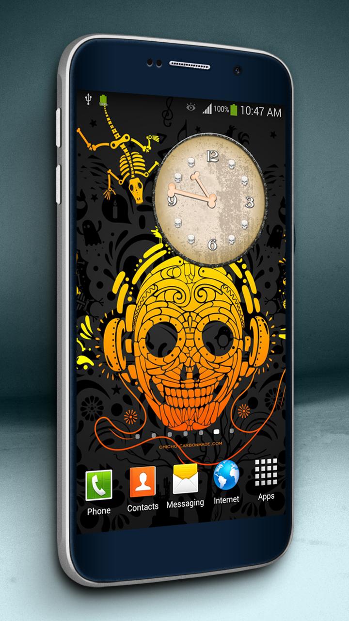Skulls Analog Clock with Alarm