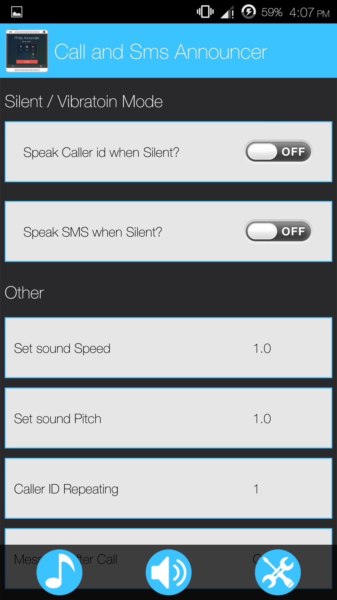 Call & SMS Announcer & Rington