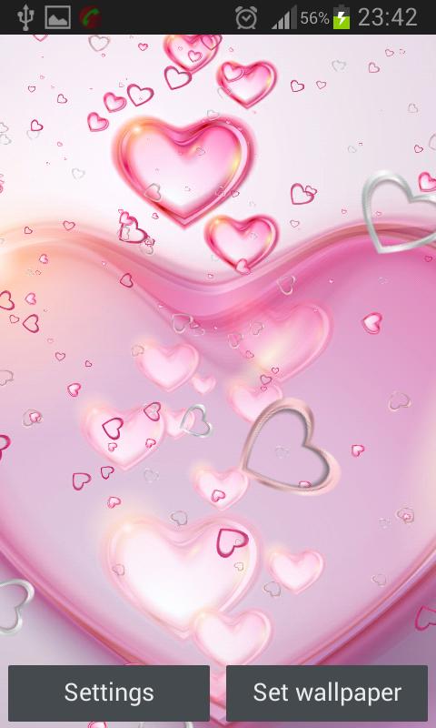 Pink Hearts Live Wallpaper