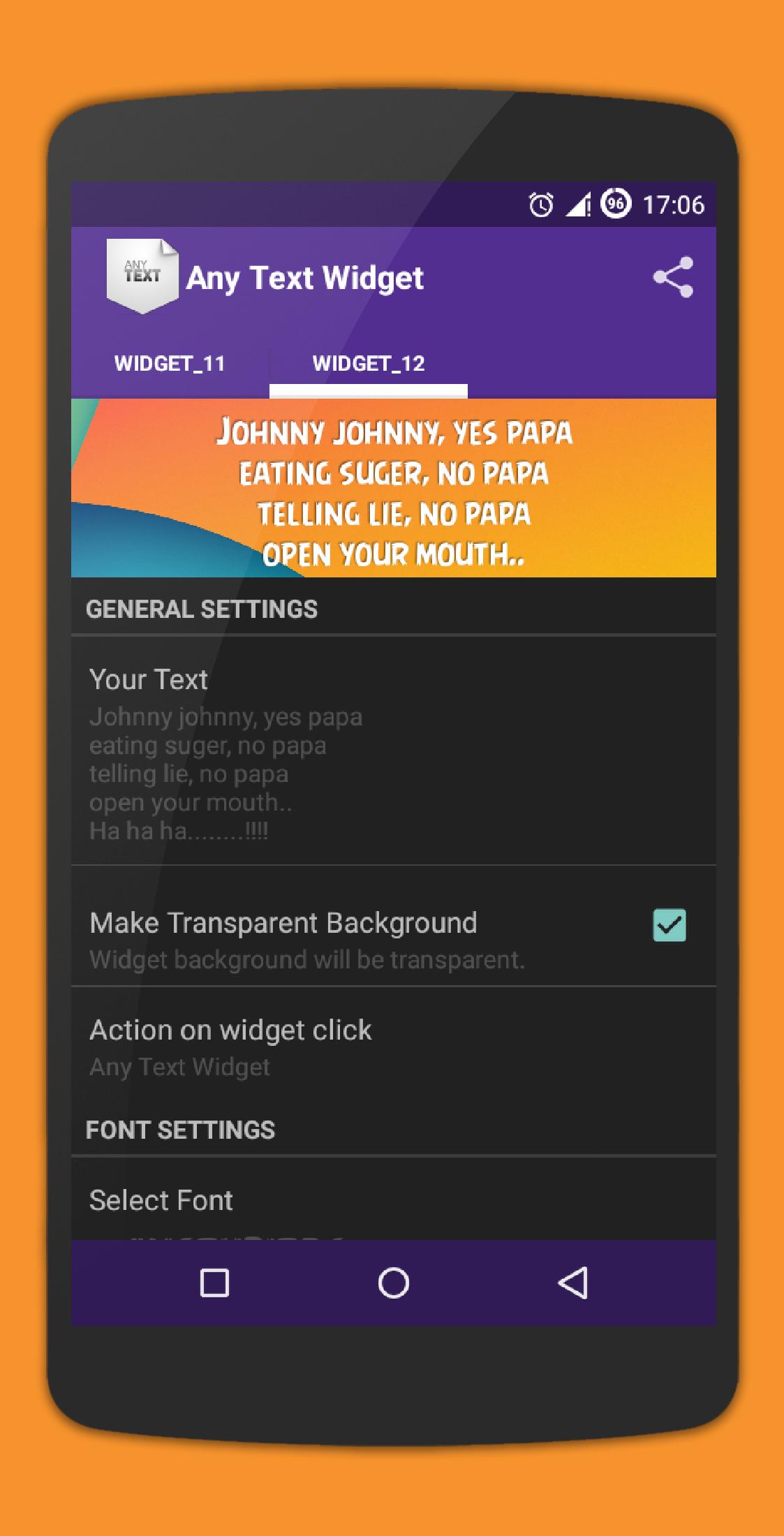 Simple Text Widget (Any Text)