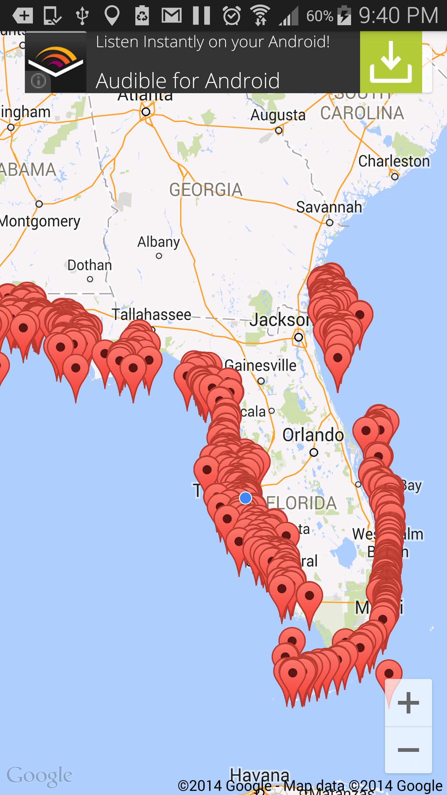 Florida Reef Fishing Scuba Map