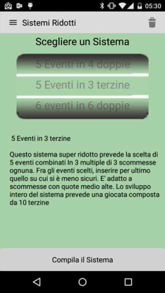 Reduced systems for  betting