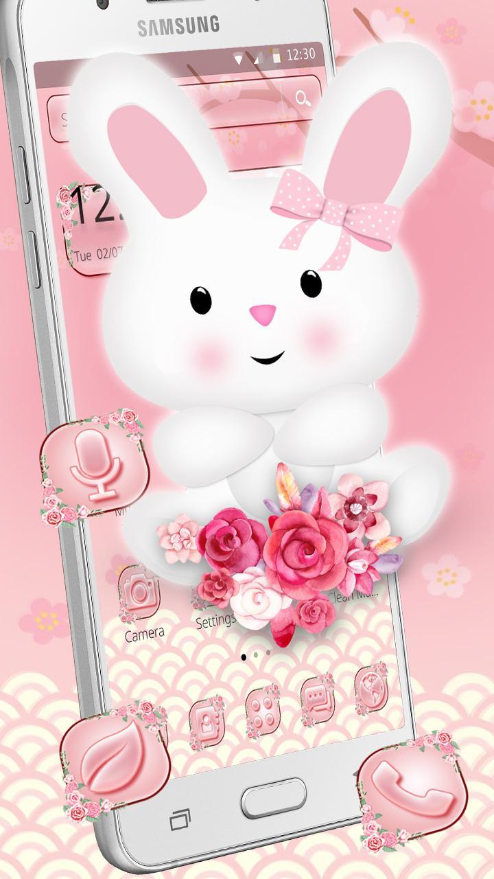 Pink Cute Love Cartoon Bunny Theme