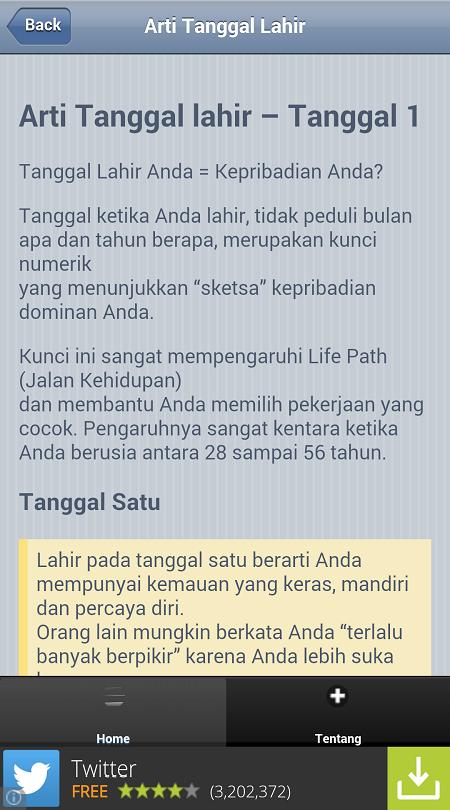 Primbon Arti Tanggal Lahir