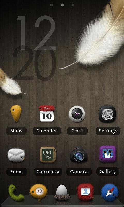 Fuzzy birdy GO Launcher Theme