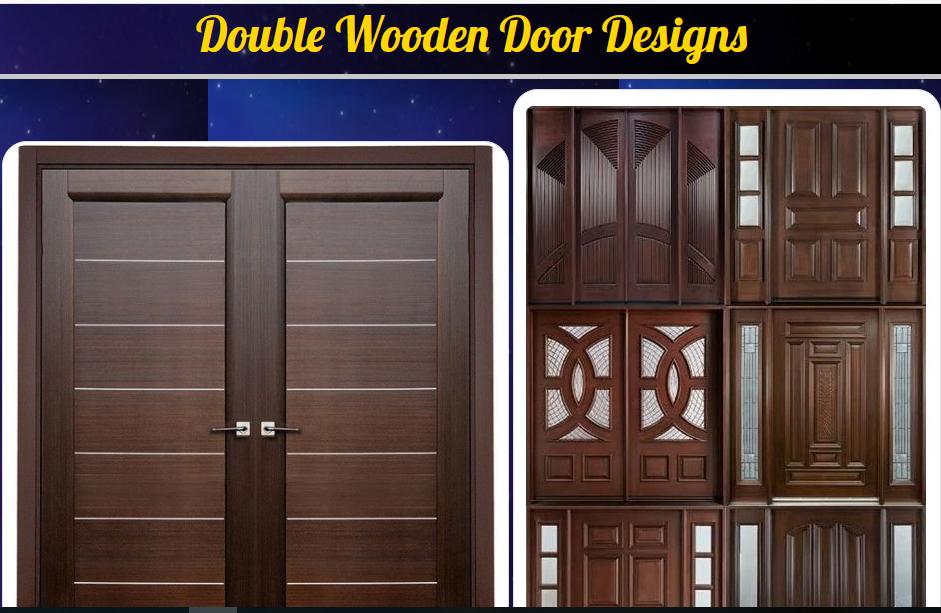 double wooden door design