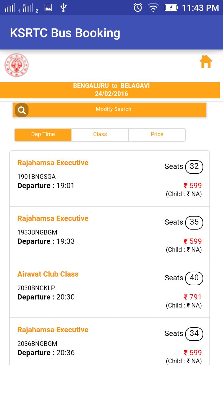KSRTC Bus Booking & Timing