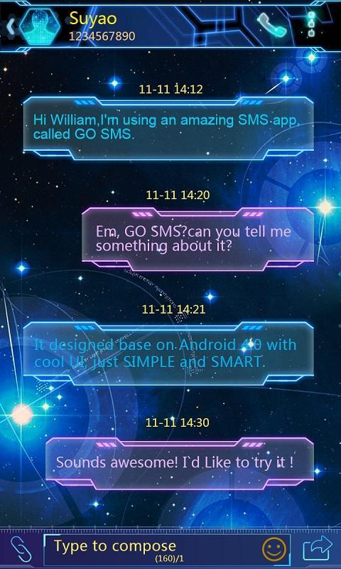 GO SMS PRO STARLIGHT THEME