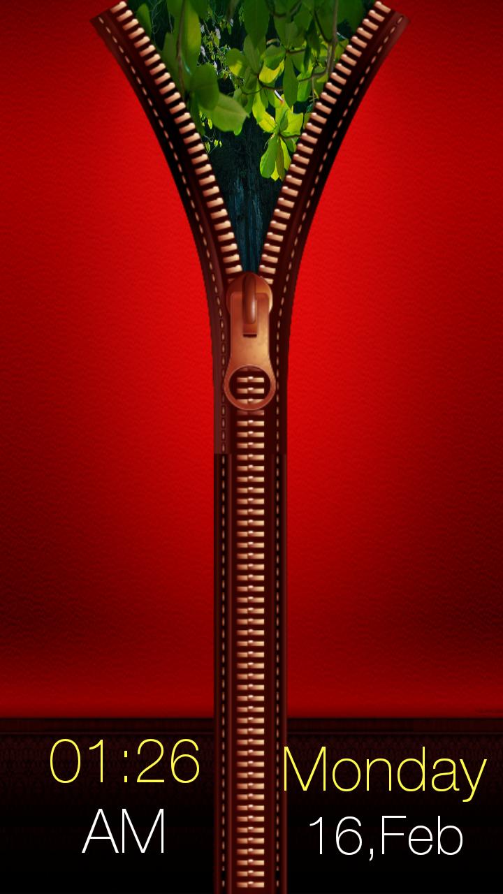 Red Zipper Screen Lock