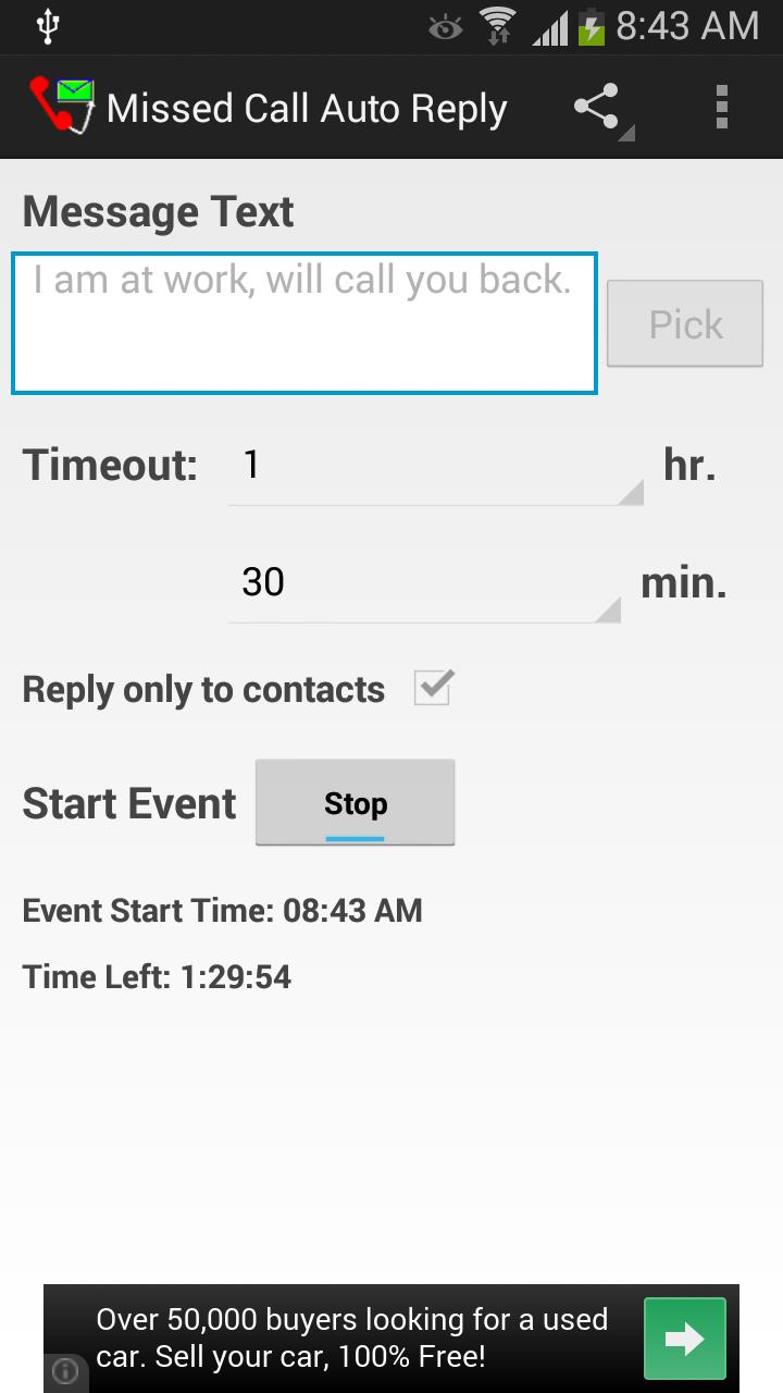 Missed Call Auto Reply