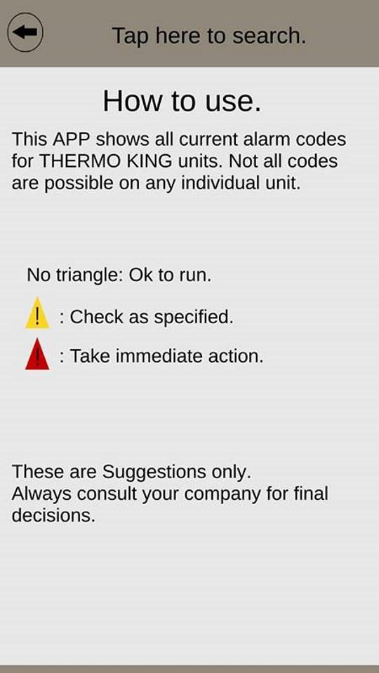 Thermo King alarm codes