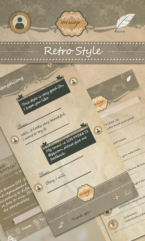 GO SMS PRO RETRO STYLE THEME