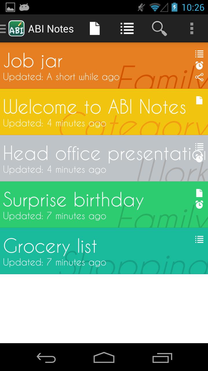 ABI Notes for notepad sharing