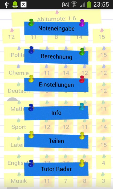 Abitur Notendurchschnitt